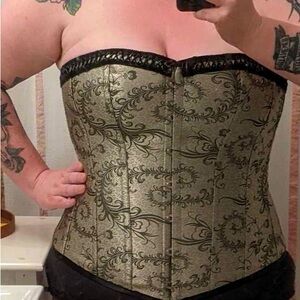 Corset Story instant shape Victorian Olive green corset size UK 22